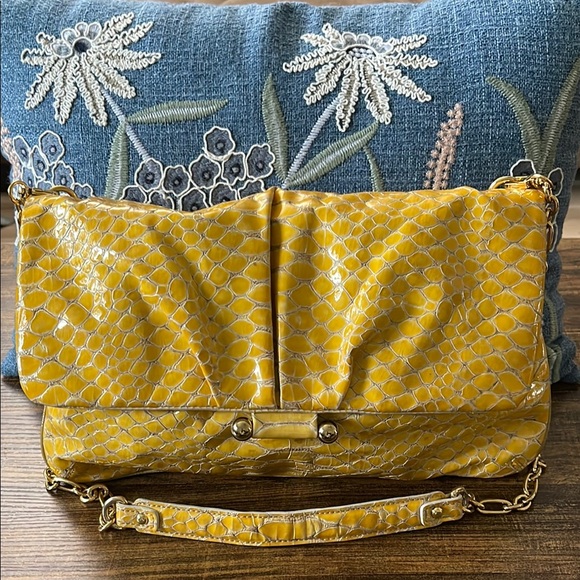 Handbags - MCM Yellow Snakeskin Pattern Clutch/ Shoulder Women's Bag